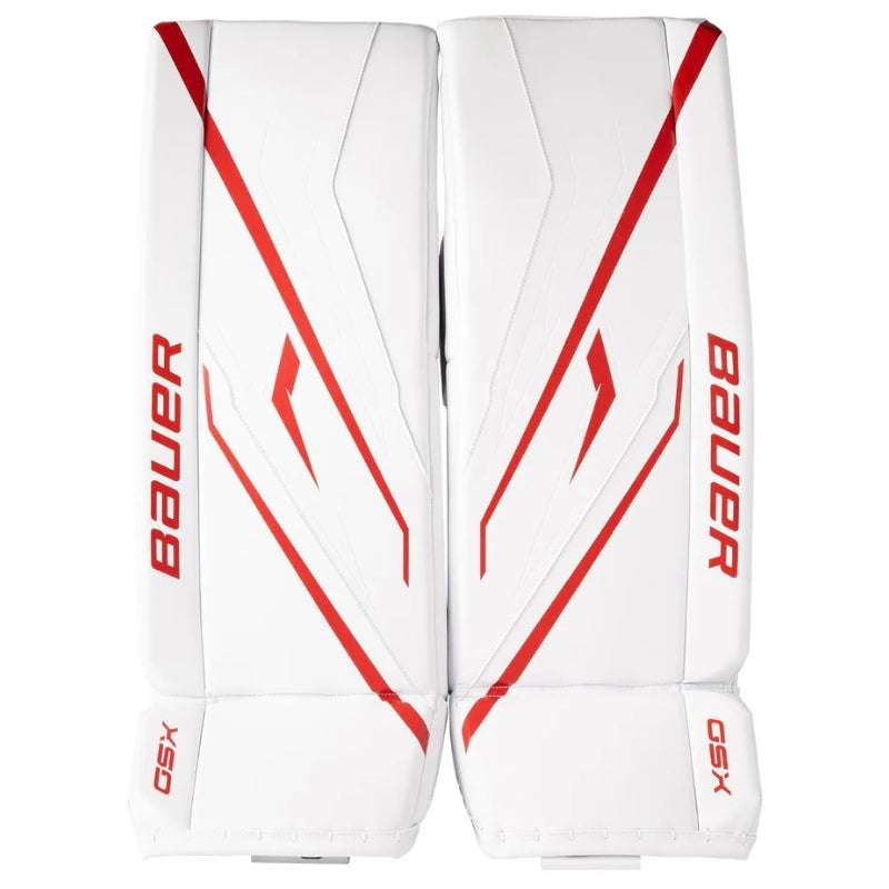 Bauer Goalie Protective Gear Bauer GSX Hockey Goalie Leg Pads Junior 2026 White Red