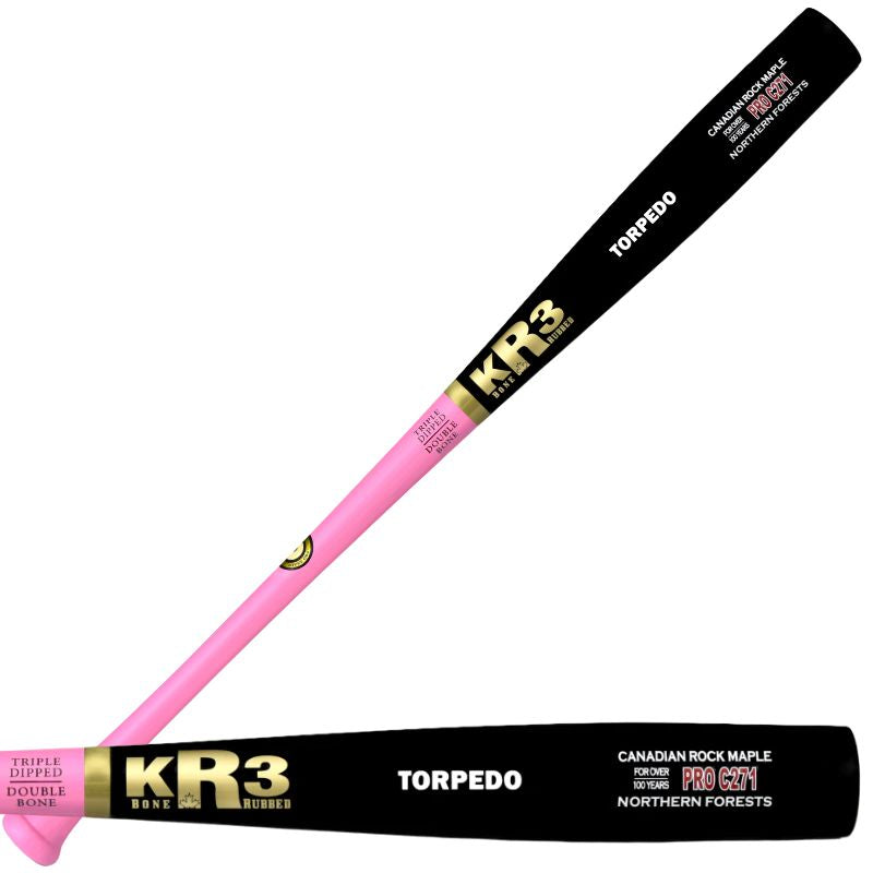 KR3 Baseball Bats KR3 KR3 Canadian Rock Maple C271 Torpedo Wood (2026) Adult/Teen Pink/Black 31 to 34-inch CRMC271T