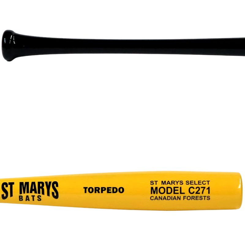 KR3 Baseball Bats KR3 St Marys C271 Select Torpedo 33.5-inch Wood (2026) Black/Yellow STMBC271T