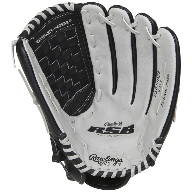 Rawlings Baseball and Softball Fielding Gloves Rawlings RSB Series 14" Outfield Slo-pitch Softball (2026) Adult RSB140GB Black/Gray Left-hand throw