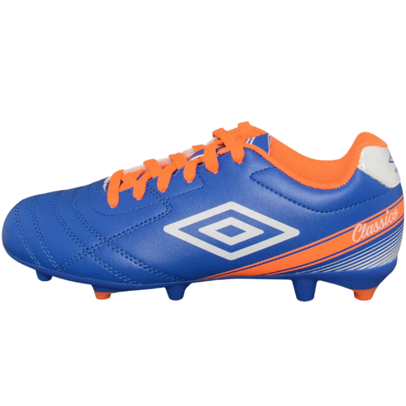 Umbro Classico X FG Junior Soccer Cleats 3 Royal White Orange