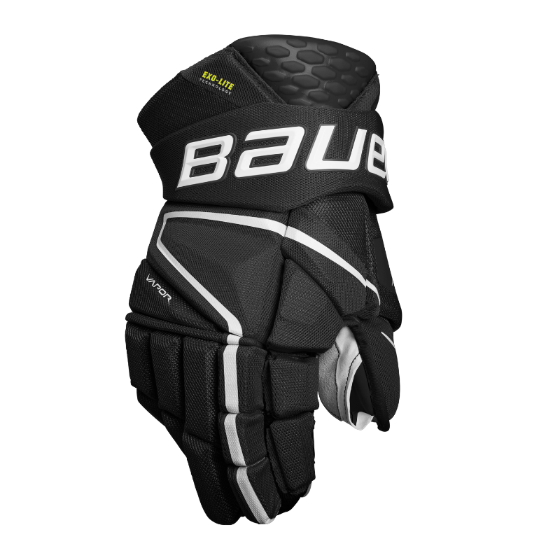 Bauer Vapor Hyperlite Hockey Gloves Senior 2022 black/white back of one glove