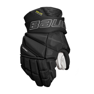 Bauer Vapor Hyperlite Hockey Gloves Junior 2022 black back of right glove