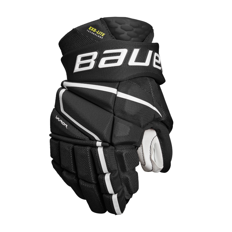 Bauer Vapor Hyperlite Hockey Gloves Junior 2022 black/white back of right glove