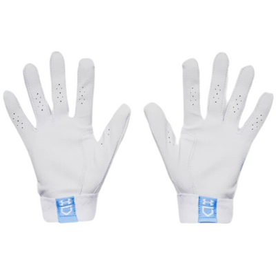 Under Armour Radar Baseball Batting Gloves Women`s blue/grey front (palm) of both gloves
