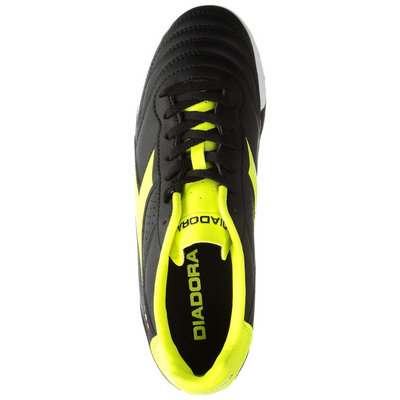 Diadora Brasil LT Soccer Turf Boots Black/Yellow Junior top pointing up