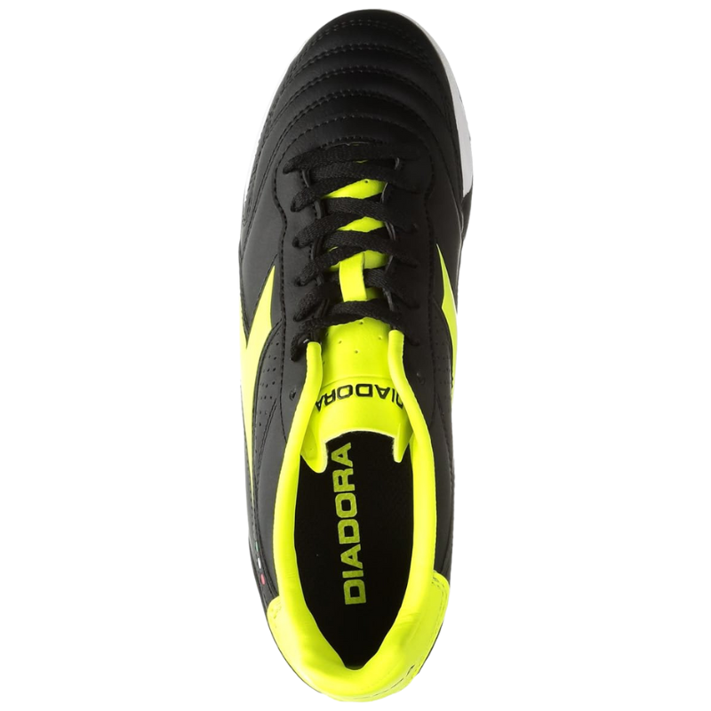Diadora Brasil LT Soccer Turf Boots Black/Yellow Junior top pointing up