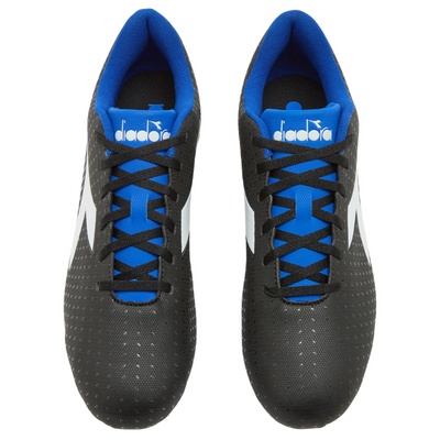 Diadora Pichichi 5 MG14 Soccer Cleats Adult Black/White/Blue top of both shoes