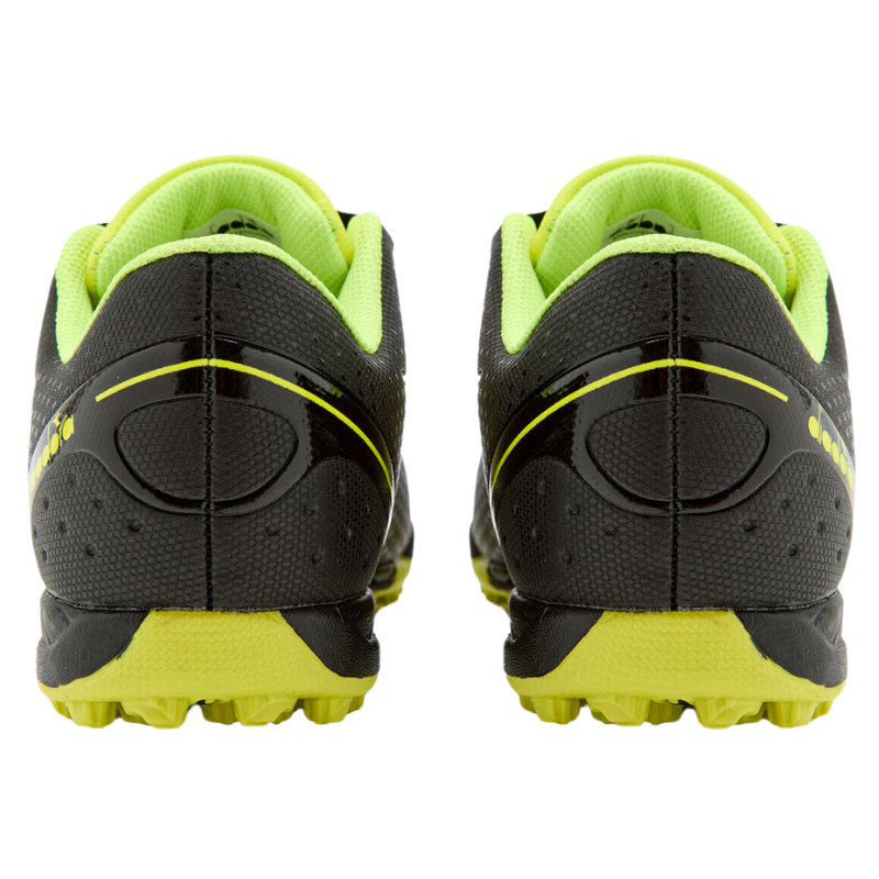 Diadora Pichichi 5 JR/PR Soccer Turf Boots Black/Yellow Junior back of both shoes