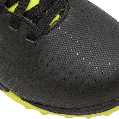 Diadora Pichichi 5 JR/PR Soccer Turf Boots Black/Yellow Junior close-up of front/top pointing to the lower-right
