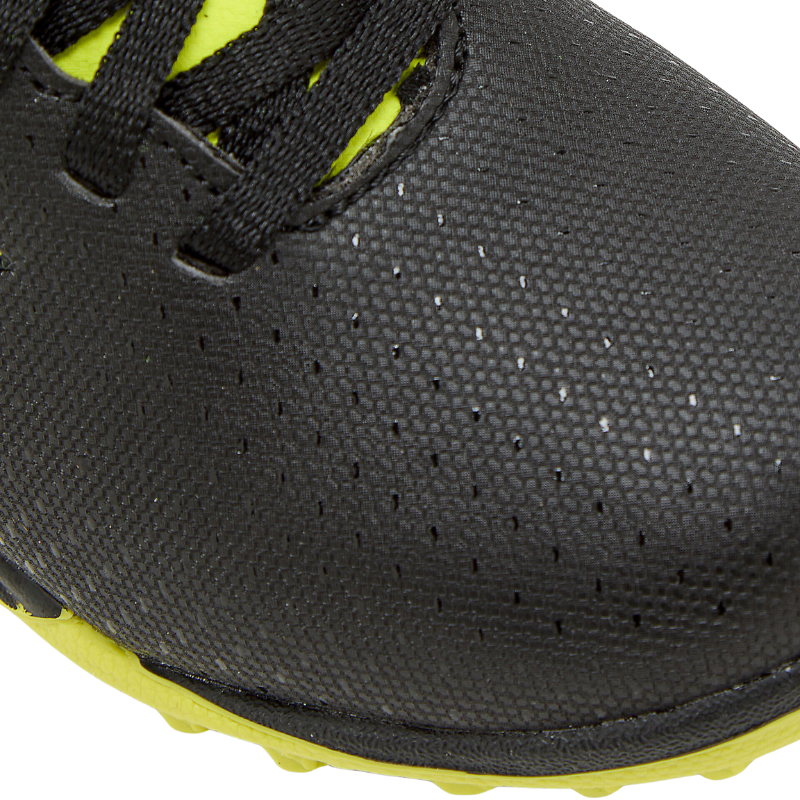 Diadora Pichichi 5 JR/PR Soccer Turf Boots Black/Yellow Junior close-up of front/top pointing to the lower-right