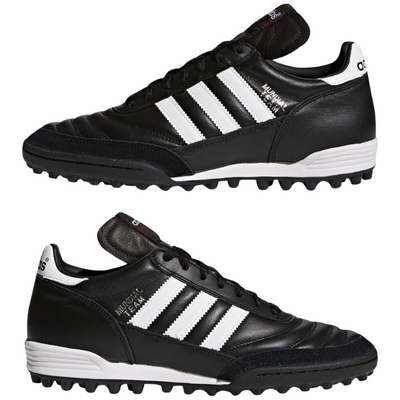 Adidas Copa Mundial Leather Team Black/White/Red Junior Adult Soccer Turf Boots side pointing left and side pointing right