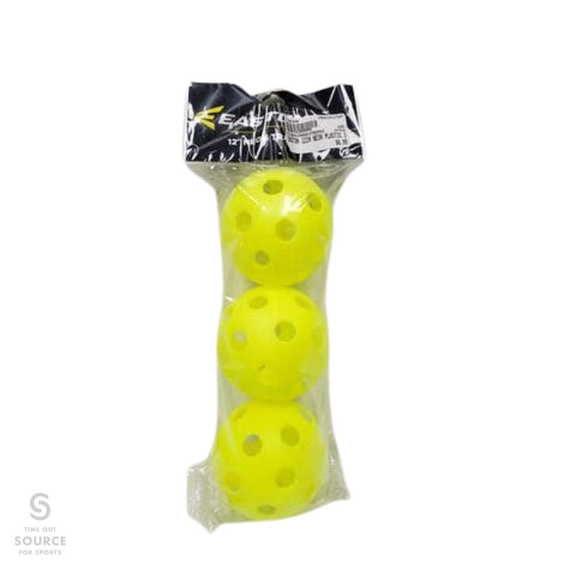 Easton Yellow Plastic 12" Training Baseballs 3 Pack Time Out Source
