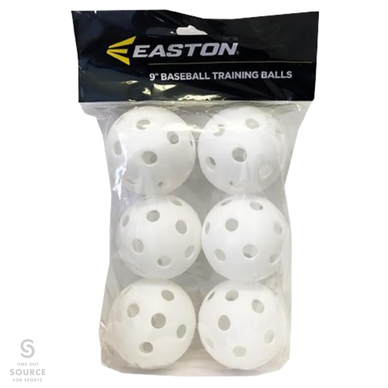 Easton White Plastic 9" Training Baseballs - 6 Pack