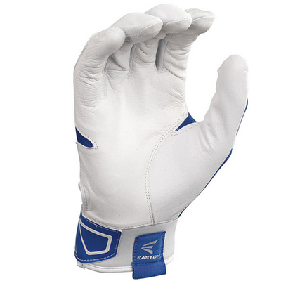 Easton Z3 Baseball Batting Gloves White/Royal Adult front (palm)