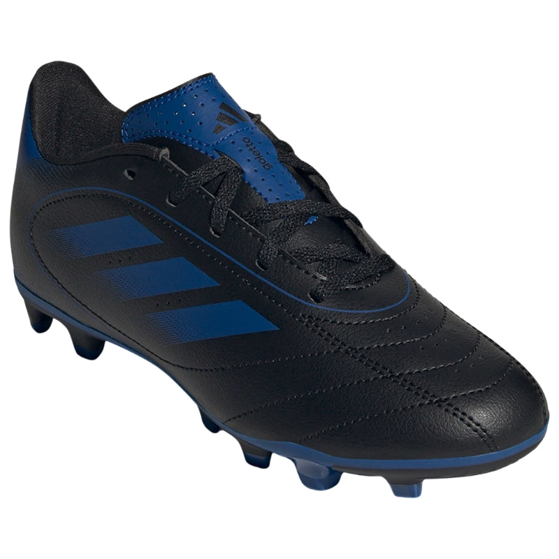 Adidas Soccer Shoes Adidas Goletto IX FG Soccer Cleats Junior Black Blue Regular Fit