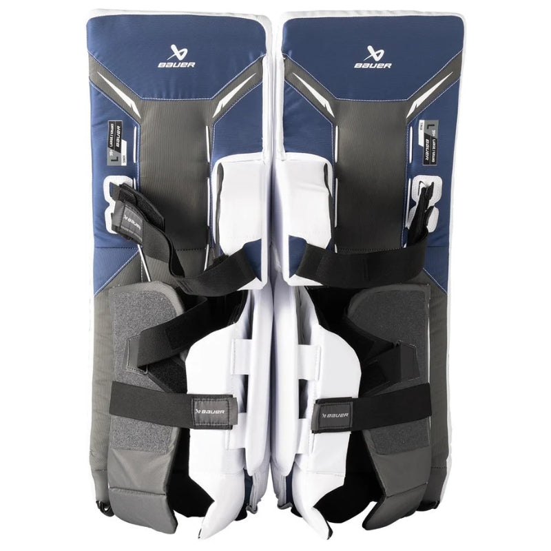 Bauer Goalie Protective Gear Bauer GSX Hockey Goalie Leg Pads Junior 2026 White Blue XS Small Medium Large