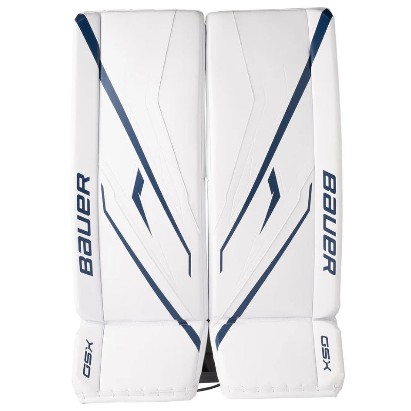 Bauer Goalie Protective Gear Bauer GSX Hockey Goalie Leg Pads Junior 2026 White Blue