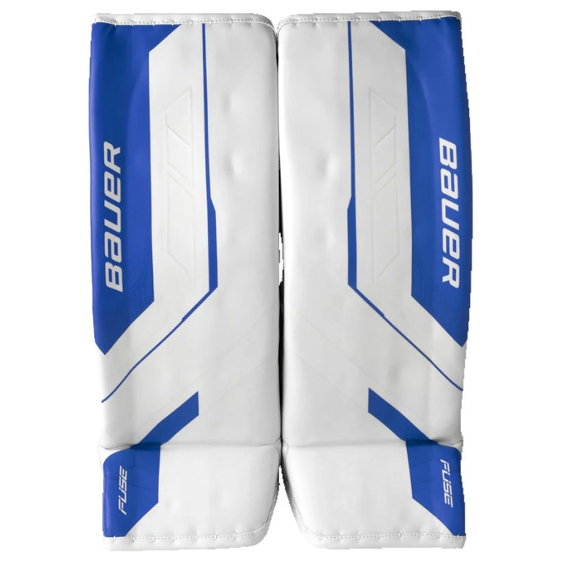 Bauer Goalie Protective Gear Bauer Supreme Fuse Hockey Goalie Leg Pads Senior 2026 White Blue