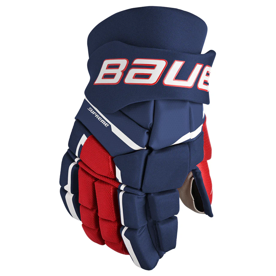 Bauer Hockey Gloves Bauer Supreme M3 Intermediate Hockey Gloves 12 Navy Red White