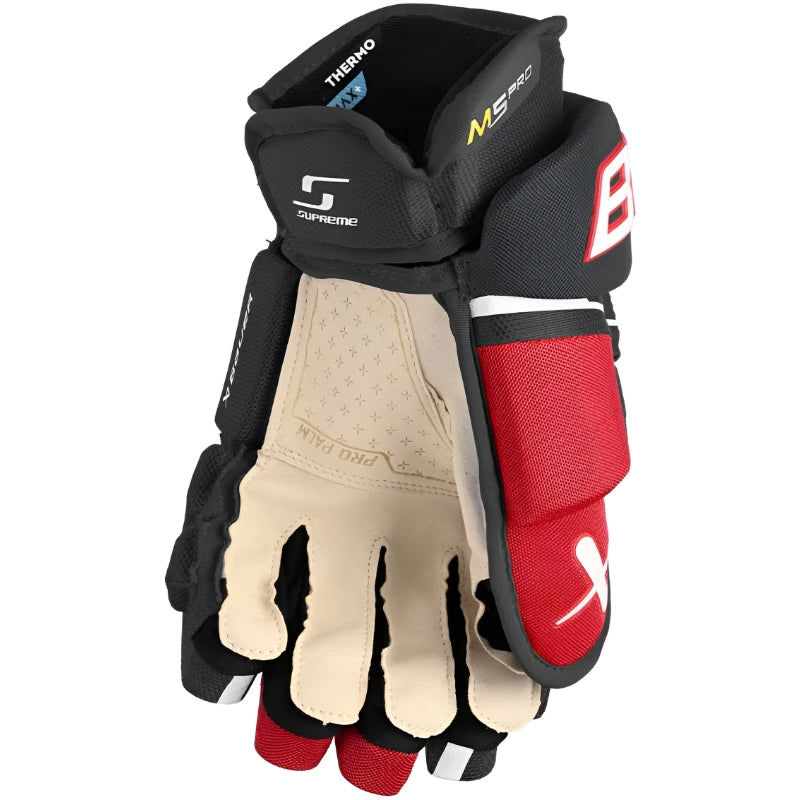 Bauer Hockey Gloves Bauer Supreme M5 Pro Intermediate Hockey Gloves Black Red
