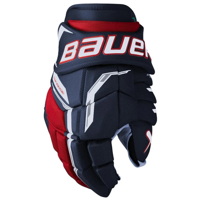 Bauer Hockey Protective Gear Bauer Supreme Fuse Hockey Gloves Intermediate 2026 Navy Red White