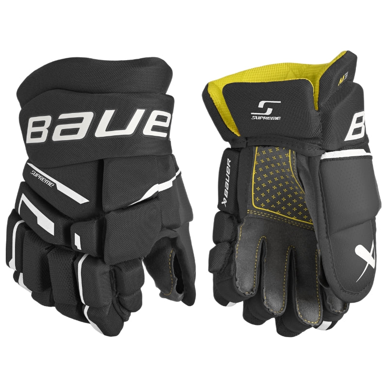 Bauer Hockey Protective Gear Bauer Supreme M3 Hockey Gloves Junior 2023 Black White