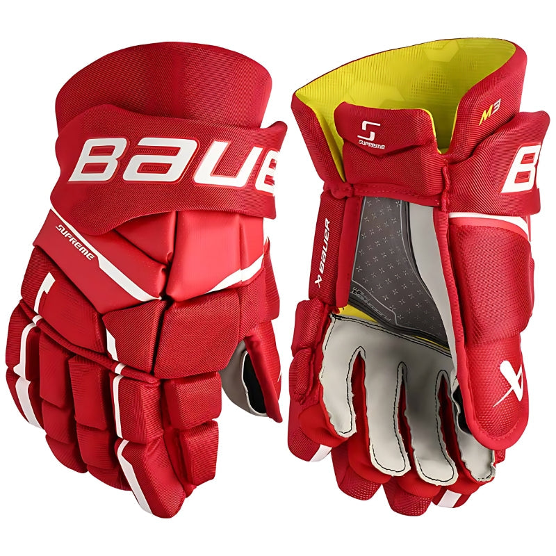 Bauer Hockey Protective Gear Bauer Supreme M3 Hockey Gloves Senior 2023 Red