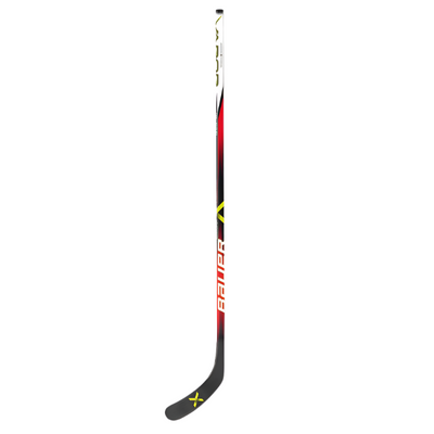 Bauer Hockey Sticks Bauer Vapor Grip (2023) Youth Black/Red/White side vertical with blade pointing to the lower-left