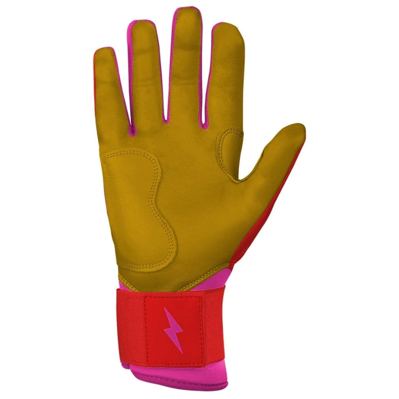 Bruce Bolt Baseball Equipment Bruce Bolt Harrison Bader Signature Series Long Cuff Batting Gloves Adult Pink