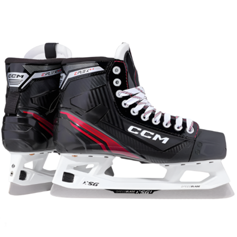 CCM Goalie Skates CCM EFlex 6.5 (2023) Youth Black back of one side of other facing right