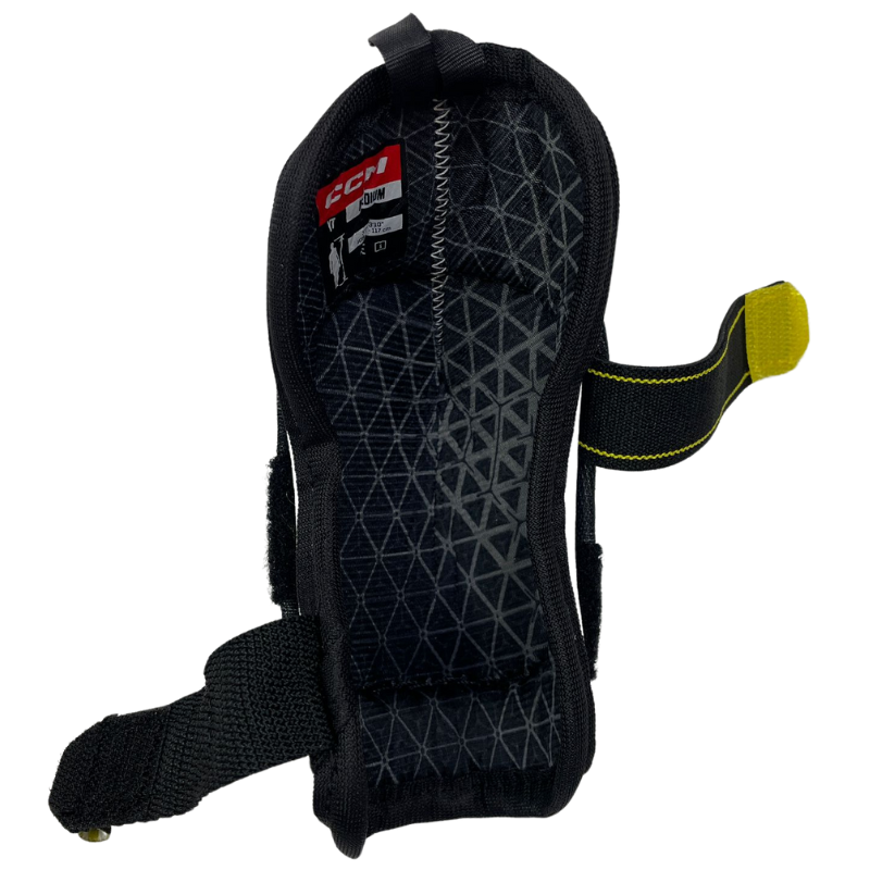 CCM Hockey Elbow Pads CCM Tacks Vector Source Exclusive (2023) Youth Black/White back showing interior (straps not secured)