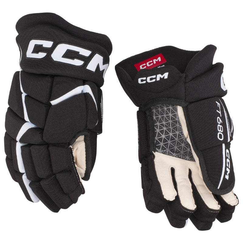 CCM Hockey Protective Gear CCM JetSpeed FT680 Hockey Gloves Junior Black White