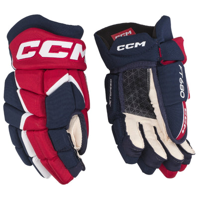 CCM Hockey Protective Gear CCM JetSpeed FT680 Hockey Gloves Junior Navy Red White