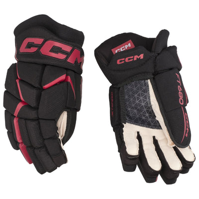 CCM Hockey Protective Gear CCM JetSpeed FT680 Hockey Gloves Senior Black Red