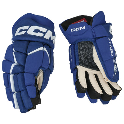 CCM Hockey Protective Gear CCM JetSpeed FT680 Hockey Gloves Senior Royal White