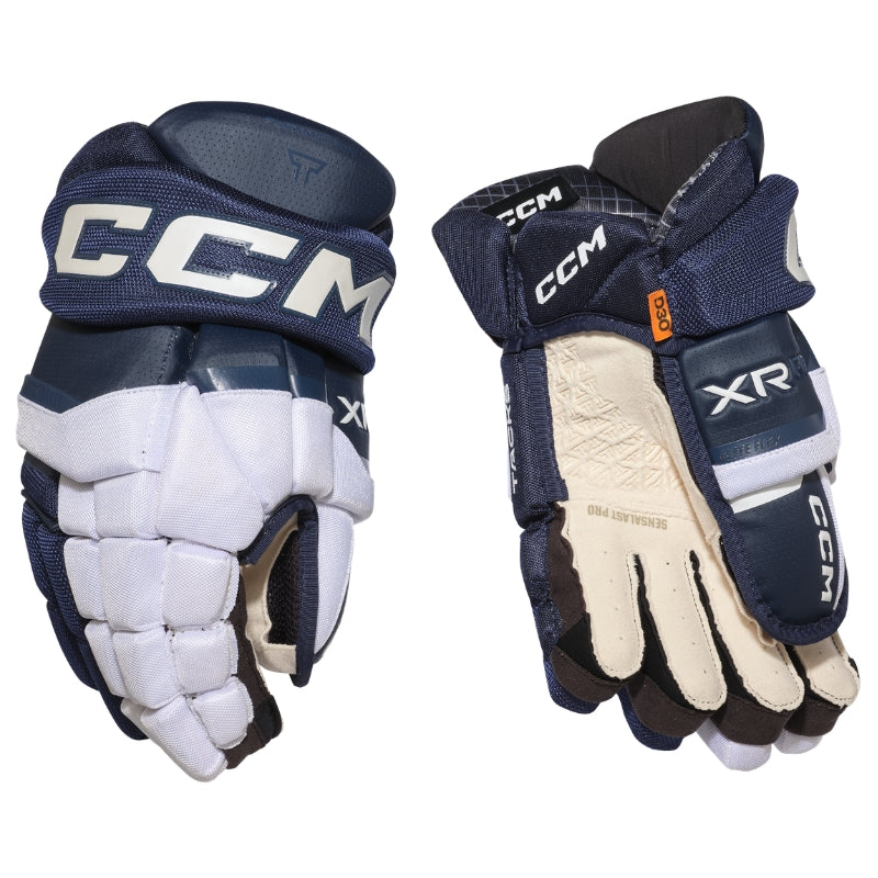 CCM Hockey Protective Gear CCM Tacks XR Pro Hockey Gloves Junior 2026 White Navy