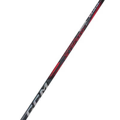 CCM Hockey Sticks CCM JetSpeed FT7 Pro (2024) Senior Black/Red side diagonal close-up of shaft