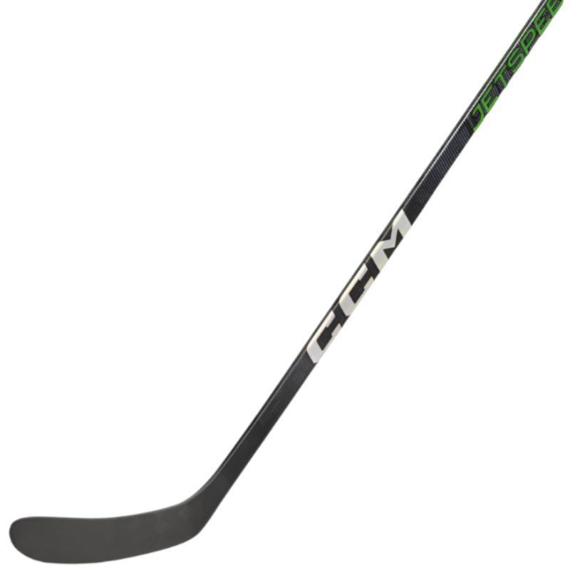 CCM Hockey Sticks CCM Jetspeed FT5 Pro (2022) Intermediate Black/Green side diagonal with blade pointing left