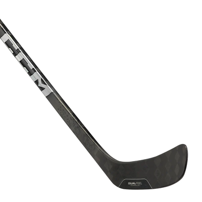CCM Hockey Sticks CCM Ribcor Trigger 9 Pro (2024) Senior Black/Gray diagonal side with close-up of blade pointing right