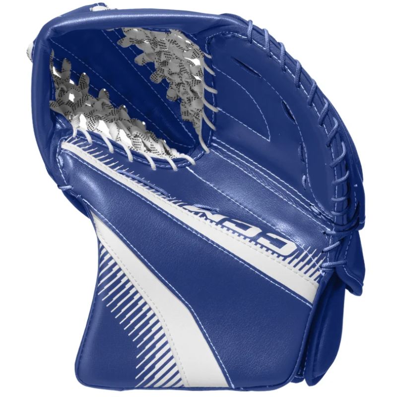 CCM Ice Hockey Goalie Catchers CCM Phenom SDC (2025) Junior White/Royal palm