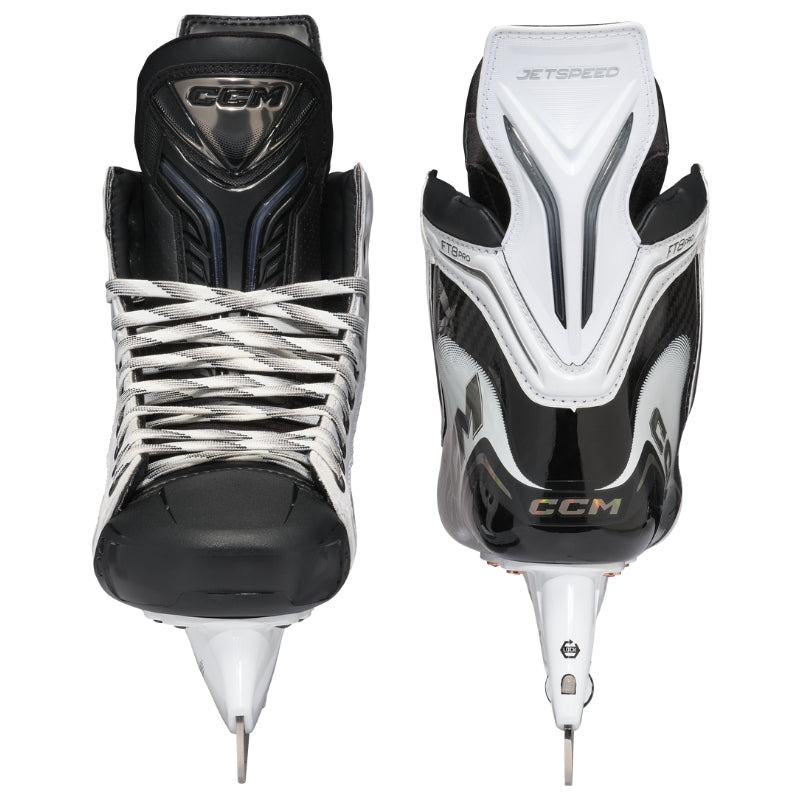 CCM Ice Skates CCM JetSpeed FT8 Pro White Edition Hockey Skates Senior 2025 Width Regular Tapered Wide