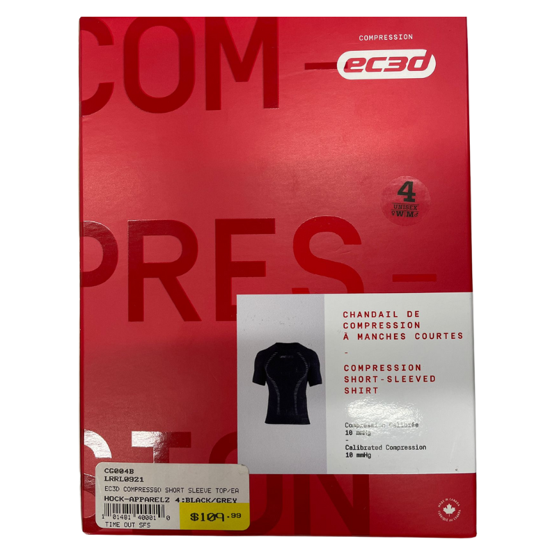 EC3D Compressgo Short Sleeve Top Black/Grey Adult packaging