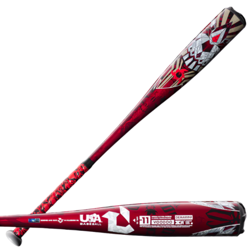 DeMarini Baseball Bats DeMarini Voodoo One Piece 2 5/8-inch -11 Youth 2023 youth side diagonal and horizontal close-up
