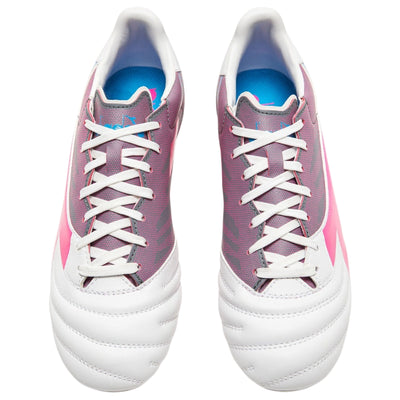 Diadora Soccer Shoes Diadora Brasil Elite Veloce GR LPU Soccer Cleats Adult White Pink Blue