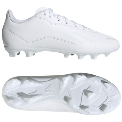 Adidas X Speedportal.4 Flexible Ground Soccer Cleats Junior Cloud White/Cloud White/Core Black side pointing right and bottom pointing right