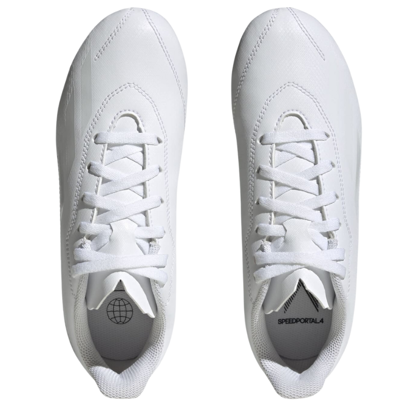 Adidas X Speedportal.4 Flexible Ground Soccer Cleats Junior Cloud White/Cloud White/Core Black top of both shoes pointing up