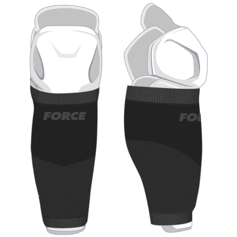 Force Hockey Protective Gear Force Shin Guard Compression Sleeve Black