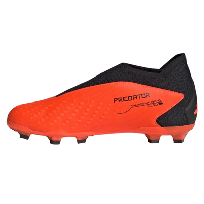 Adidas Predator Accuracy.3 Laceless Firm Ground Soccer Cleats Junior Team Solar Orange/Core Black/Core Black side pointing left