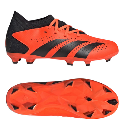 Adidas Predator Accuracy.3 Firm Ground Soccer Cleats Junior Team Solar Orange/Core Black/Core Black side pointing right and bottom pointing right